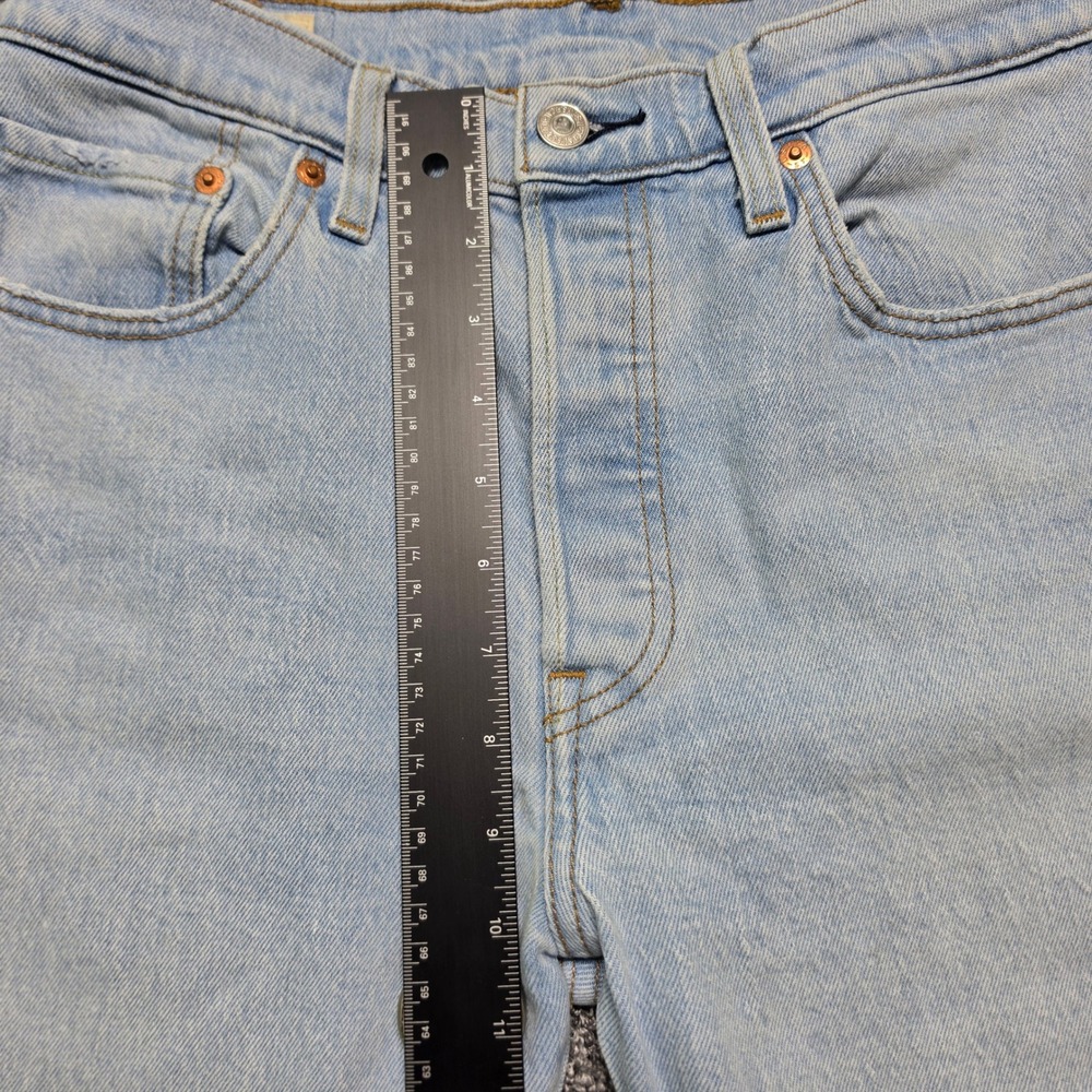 Jeans Levis 29 Womens Light Blue Excellent 501 Premium Side Logo Tape Straight - Picture 9 of 13
